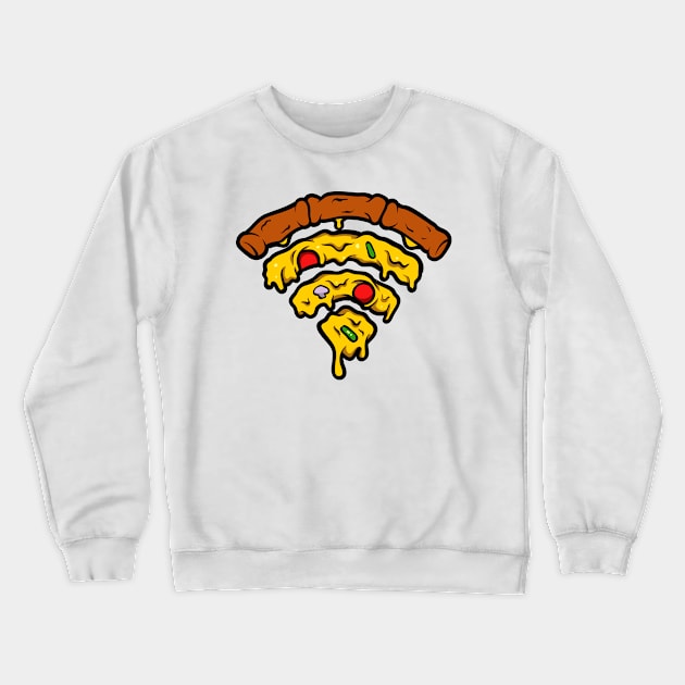 Pizza WIFI Crewneck Sweatshirt by Mako Design 